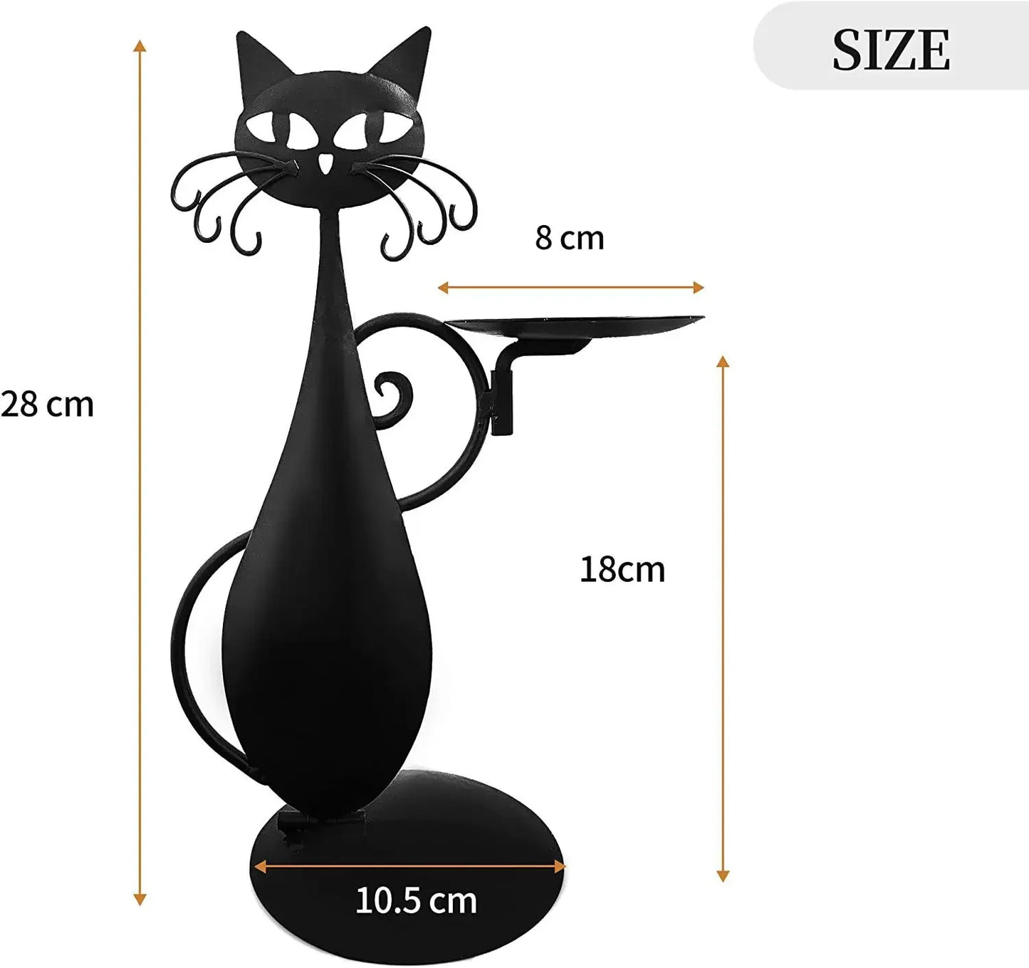 Cozy Black Cat Candle Holder