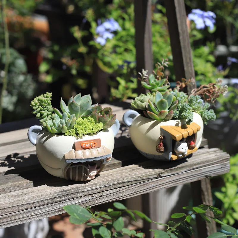 Cozy Cafe Flower Pots