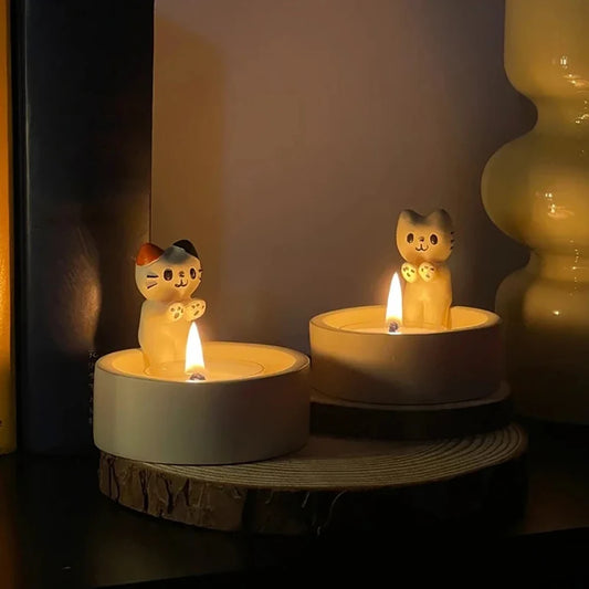 Cozy Kitten Candle Holder